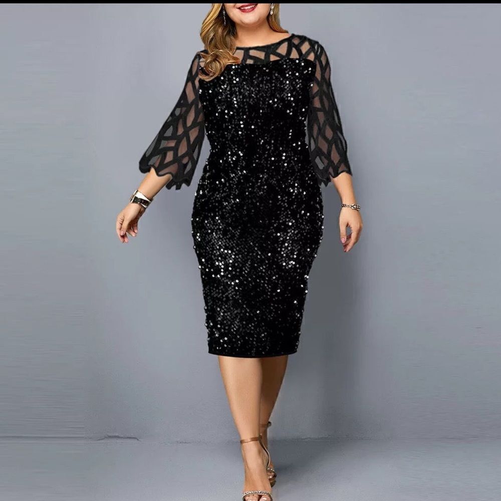 Plus Size Dress-Black Color 